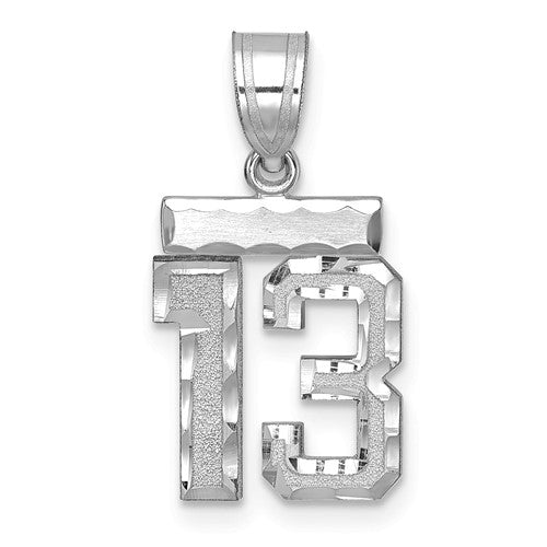 14kw-small-brushed-diamond-cut-number-13-charm-SolomonJeweler-Wichita-KS-CustomJewelry