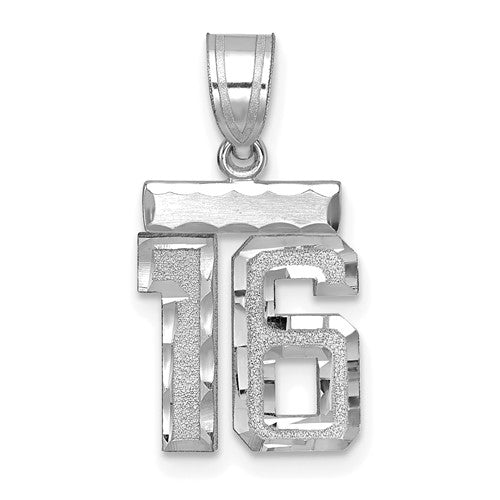 14kw-small-brushed-diamond-cut-number-16-charm-SolomonJeweler-Wichita-KS-CustomJewelry