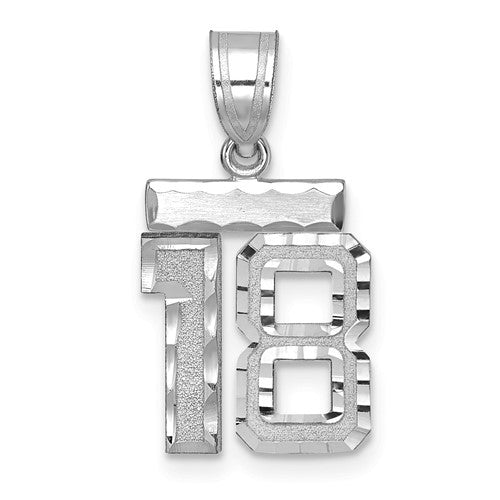 14kw-small-brushed-diamond-cut-number-18-charm-SolomonJeweler-Wichita-KS-CustomJewelry