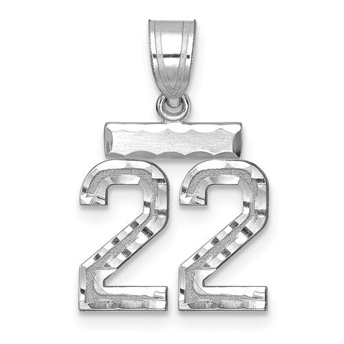 14kw-small-brushed-diamond-cut-number-22-charm-SolomonJeweler-Wichita-KS-CustomJewelry