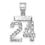 14kw-small-brushed-diamond-cut-number-24-charm-SolomonJeweler-Wichita-KS-CustomJewelry