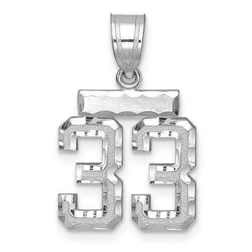 14kw-small-brushed-diamond-cut-number-33-charm-SolomonJeweler-Wichita-KS-CustomJewelry