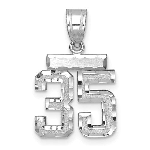 14kw-small-brushed-diamond-cut-number-35-charm-SolomonJeweler-Wichita-KS-CustomJewelry