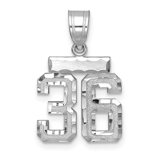 14kw-small-brushed-diamond-cut-number-36-charm-SolomonJeweler-Wichita-KS-CustomJewelry
