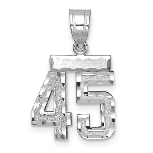 14kw-small-brushed-diamond-cut-number-45-charm-SolomonJeweler-Wichita-KS-CustomJewelry