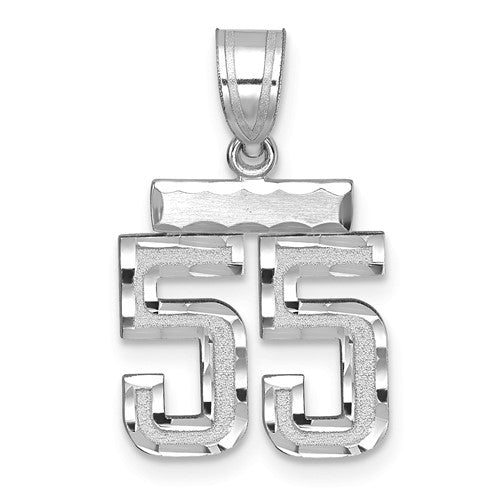 14kw-small-brushed-diamond-cut-number-55-charm-SolomonJeweler-Wichita-KS-CustomJewelry