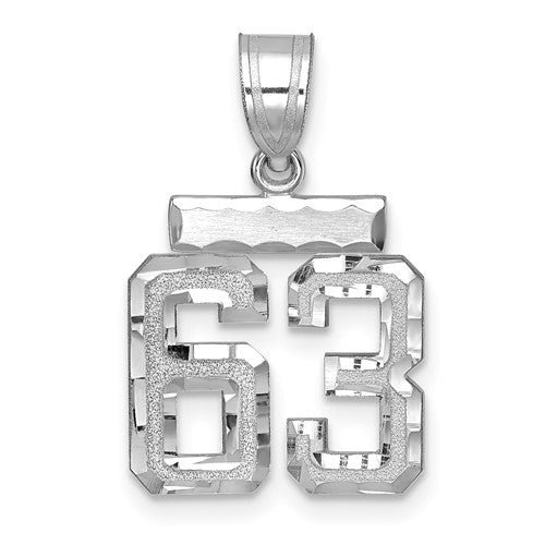 14kw-small-brushed-diamond-cut-number-63-charm-SolomonJeweler-Wichita-KS-CustomJewelry