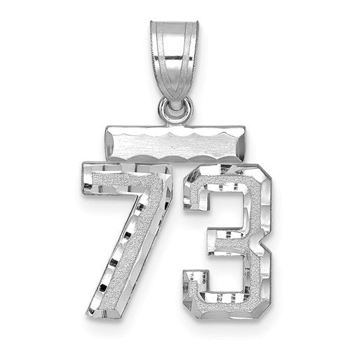 14kw-small-brushed-diamond-cut-number-73-charm-SolomonJeweler-Wichita-KS-CustomJewelry