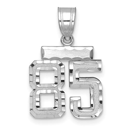 14kw-small-brushed-diamond-cut-number-85-charm-SolomonJeweler-Wichita-KS-CustomJewelry