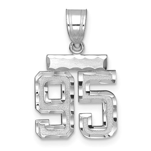 14kw-small-brushed-diamond-cut-number-95-charm-SolomonJeweler-Wichita-KS-CustomJewelry