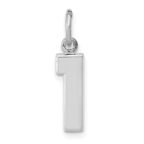 14kw-small-polished-number-1-charm-SolomonJeweler-Wichita-KS-CustomJewelry