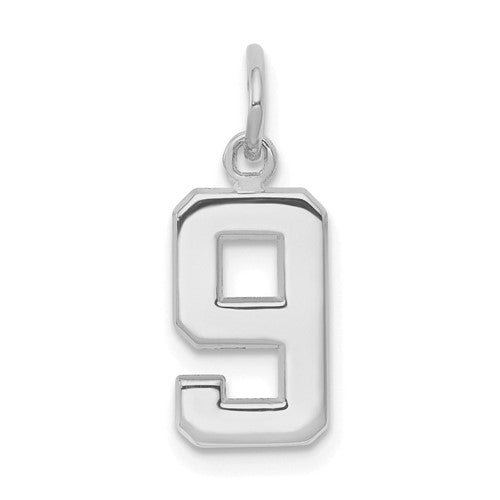 14kw-small-polished-number-9-charm-SolomonJeweler-Wichita-KS-CustomJewelry