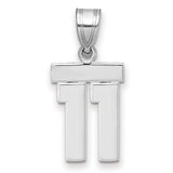 14kw-small-polished-number-11-charm-SolomonJeweler-Wichita-KS-CustomJewelry