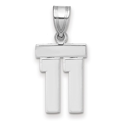 14kw-small-polished-number-11-charm-SolomonJeweler-Wichita-KS-CustomJewelry