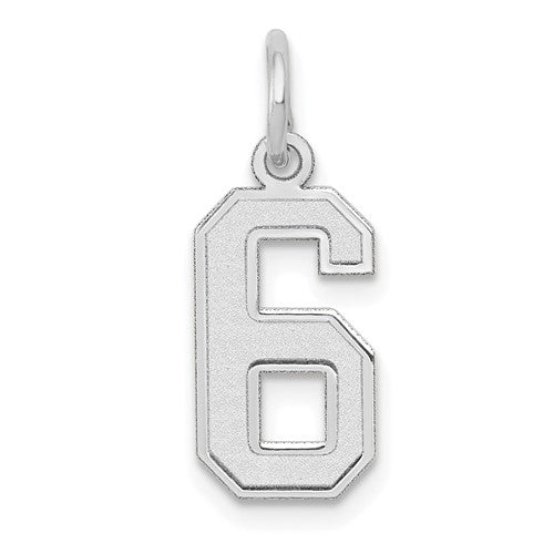 14kw-small-satin-number-6-charm-SolomonJeweler-Wichita-KS-CustomJewelry