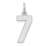 Gold satin number 7 charm with 14kw small pendant, designed for jewelry and jewelry-making by Solomon Jewelers.