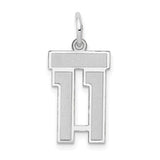 14kw-small-satin-number-11-charm-SolomonJeweler-Wichita-KS-CustomJewelry