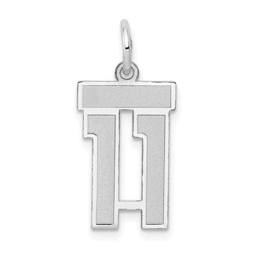 14kw-small-satin-number-11-charm-SolomonJeweler-Wichita-KS-CustomJewelry