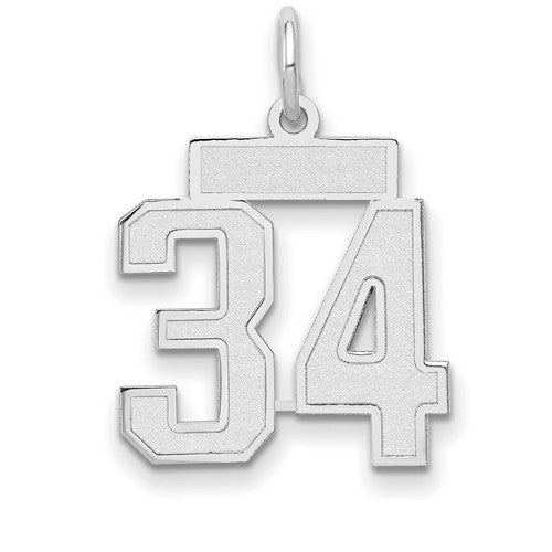 14kw-small-satin-number-34-charm-SolomonJeweler-Wichita-KS-CustomJewelry