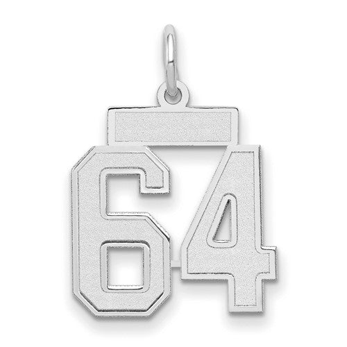 14kw-small-satin-number-64-charm-SolomonJeweler-Wichita-KS-CustomJewelry