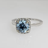 1.77 Ctw Fancy Vivid Blue Round Lab Grown Diamond Engagement Ring