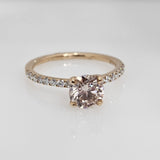 1.30 Ctw Fancy Pink Round Lab Grown Diamond Engagement Ring