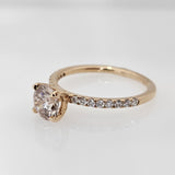 1.30 Ctw Fancy Pink Round Lab Grown Diamond Engagement Ring