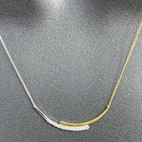 1/10 CT. T.W. Diamond Curved Bar Necklace in 18K Gold