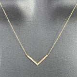 1/10 CT. T.W. Diamond Chevron Necklace in 18K Yellow Gold