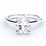 1.10 Ctw Hidden Halo Oval Cut Lab Diamond Solitaire Engagement Ring (VS1-F)