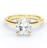 1.10 Ctw Hidden Halo Oval Cut Lab Diamond Solitaire Engagement Ring (VS1-F)