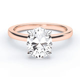 1.10 Ctw Hidden Halo Oval Cut Lab Diamond Solitaire Engagement Ring (VS1-F)