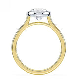 1 Ctw Oval Cut Lab Diamond Bezel-Set Engagement Ring (VS1-F)