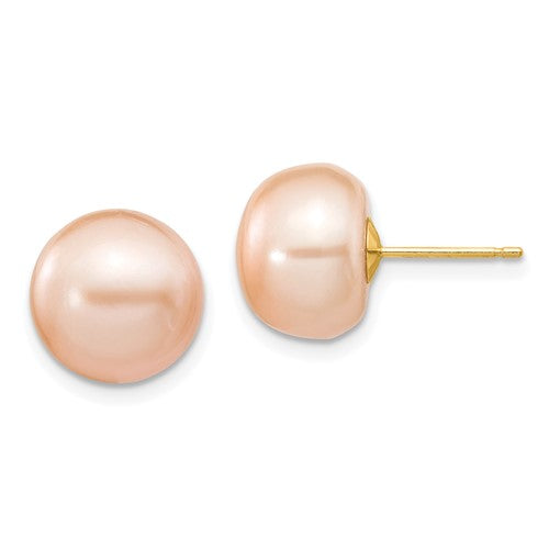 14k-10-11mm-pink-button-fw-cultured-pearl-stud-post-earrings-SolomonJeweler-Wichita-KS-CustomJewelry