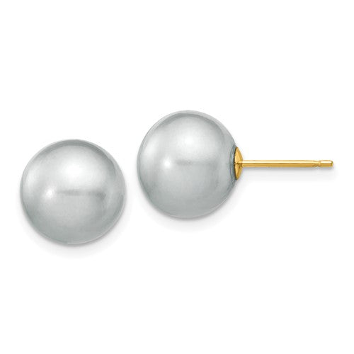 14k-10-11mm-grey-round-freshwater-cultured-pearl-stud-post-earrings-SolomonJeweler-Wichita-KS-CustomJewelry