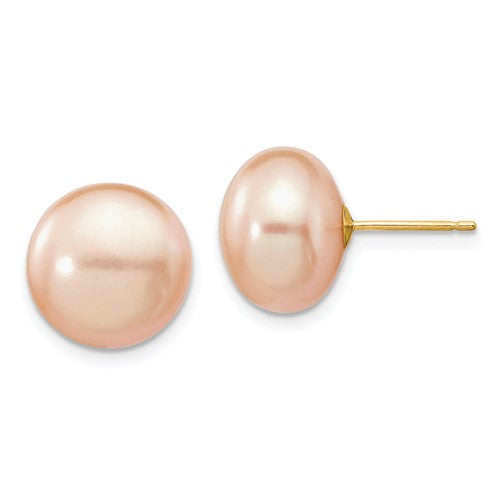 14k-11-12mm-pink-button-fw-cultured-pearl-stud-post-earrings-SolomonJeweler-Wichita-KS-CustomJewelry