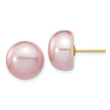 14k-11-12mm-purple-button-freshwater-cultured-pearl-stud-post-earrings-SolomonJeweler-Wichita-KS-CustomJewelry