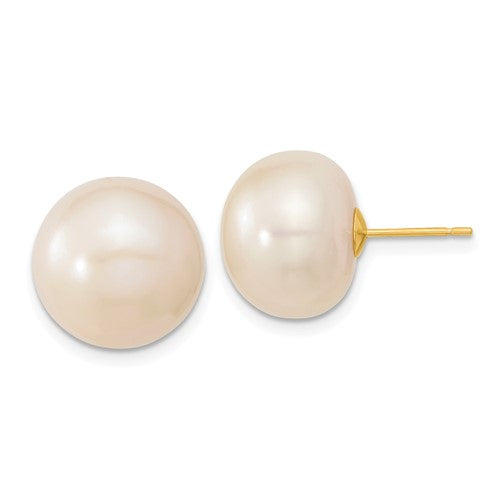 14k-13-14mm-white-button-freshwater-cultured-pearl-post-earrings-SolomonJeweler-Wichita-KS-CustomJewelry