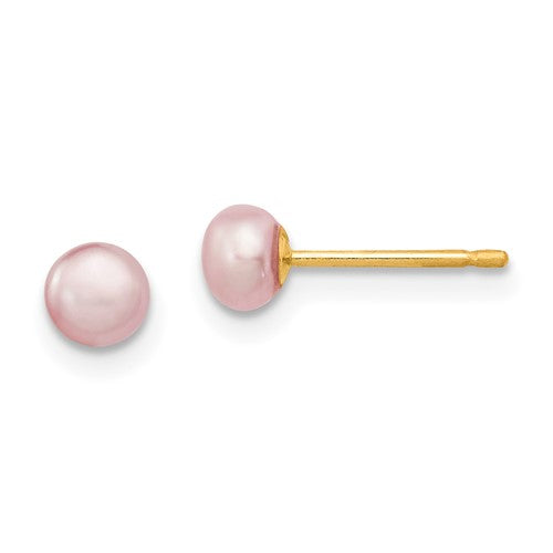 14k-4-5mm-purple-freshwater-cultured-button-pearl-stud-post-earrings-SolomonJeweler-Wichita-KS-CustomJewelry