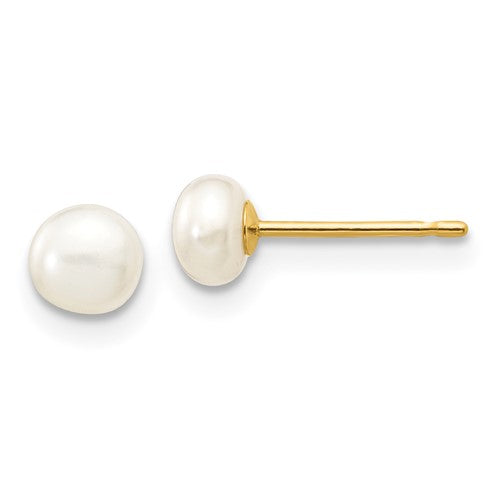 14k-4-5mm-white-button-freshwater-cultured-pearl-stud-post-earrings-SolomonJeweler-Wichita-KS-CustomJewelry