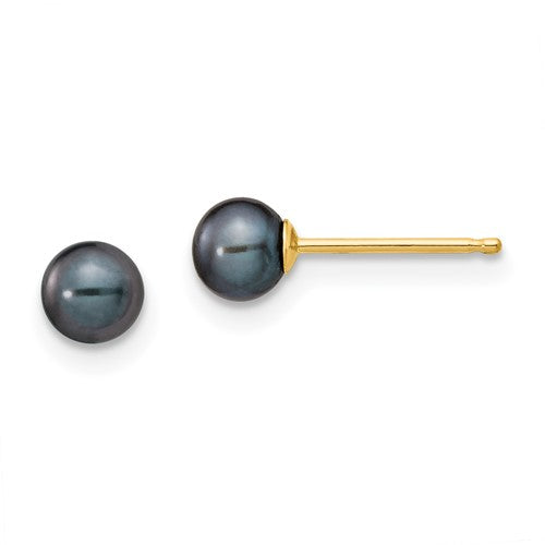 14k-4-5mm-black-round-freshwater-cultured-pearl-stud-post-earrings-SolomonJeweler-Wichita-KS-CustomJewelry