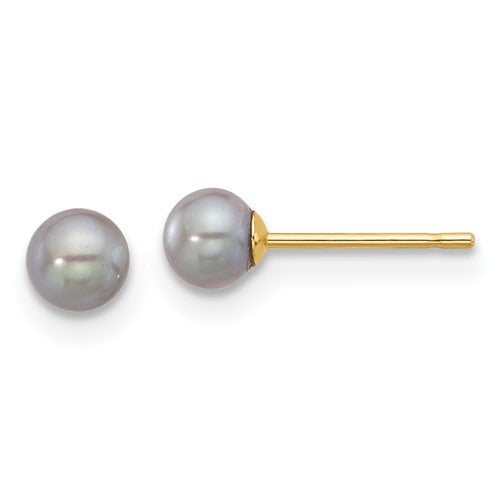 14k-4-5mm-round-grey-freshwater-cultured-pearl-post-earrings-SolomonJeweler-Wichita-KS-CustomJewelry