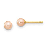 14k-4-5mm-pink-round-freshwater-cultured-pearl-stud-post-earrings-SolomonJeweler-Wichita-KS-CustomJewelry