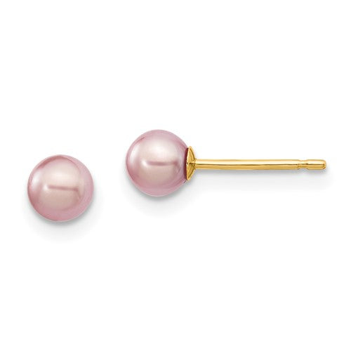 14k-4-5mm-purple-round-freshwater-cultured-pearl-stud-post-earrings-SolomonJeweler-Wichita-KS-CustomJewelry