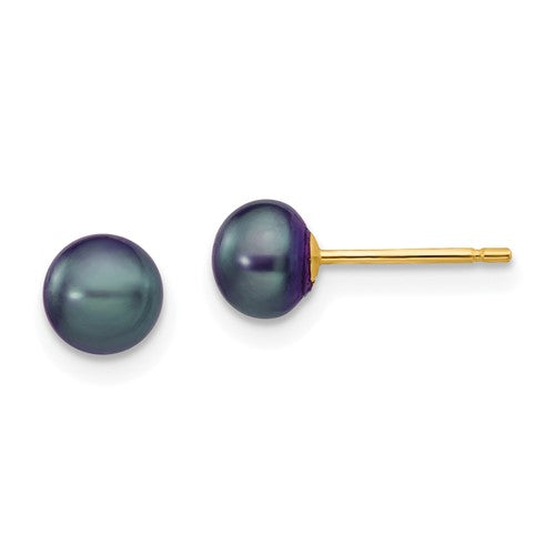 14k-5-6mm-black-button-fw-cultured-pearl-stud-post-earrings-SolomonJeweler-Wichita-KS-CustomJewelry