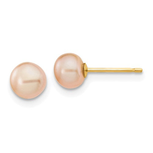 14k-5-6mm-pink-button-fw-cultured-pearl-stud-post-earrings-SolomonJeweler-Wichita-KS-CustomJewelry