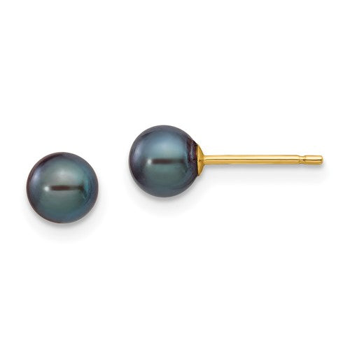 14k-5-6mm-black-round-freshwater-cultured-pearl-stud-post-earrings-SolomonJeweler-Wichita-KS-CustomJewelry