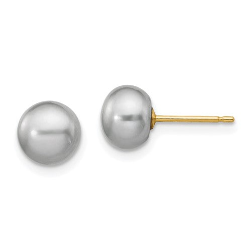 14k-6-7mm-grey-button-fw-cultured-pearl-stud-post-earrings-SolomonJeweler-Wichita-KS-CustomJewelry