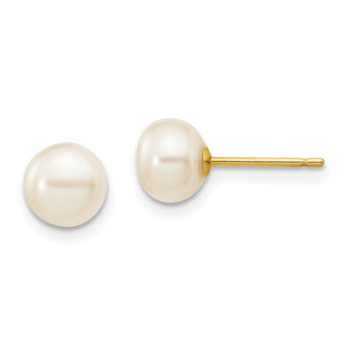 14k-6-7mm-white-button-freshwater-cultured-pearl-stud-post-earrings-SolomonJeweler-Wichita-KS-CustomJewelry