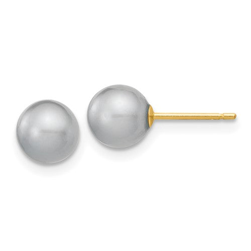 14k-6-7mm-grey-round-freshwater-cultured-pearl-stud-post-earrings-SolomonJeweler-Wichita-KS-CustomJewelry